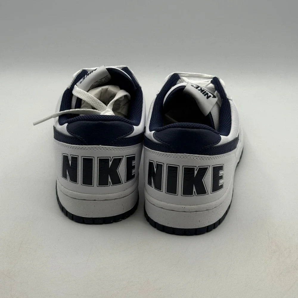 Nike Big Nike Low Shoes Mens Size 13 White Midnight Navy Basketball 355152-140